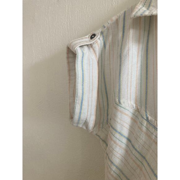 EUC Anthropologie Maeve Striped Button Down Tie Front Dress Beach Cotton 4 - Picture 5 of 13